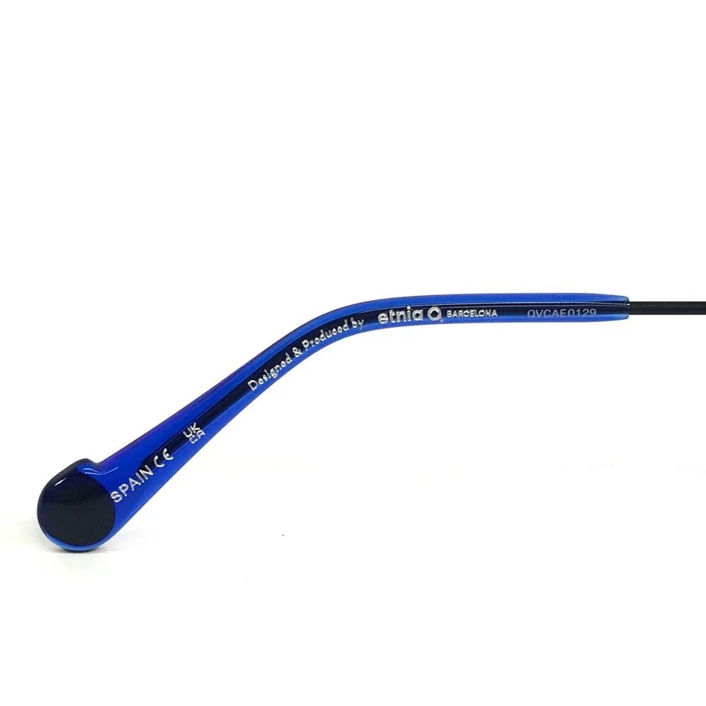 Etnia Barcelona Eyeglasses Frames AGORA DB Dark Blue Square Wire Rim 53-19-140